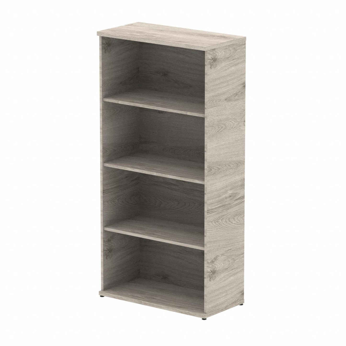 Impulse 1600mm High Bookcase with 3 Adjustable Shelves Grey Oak