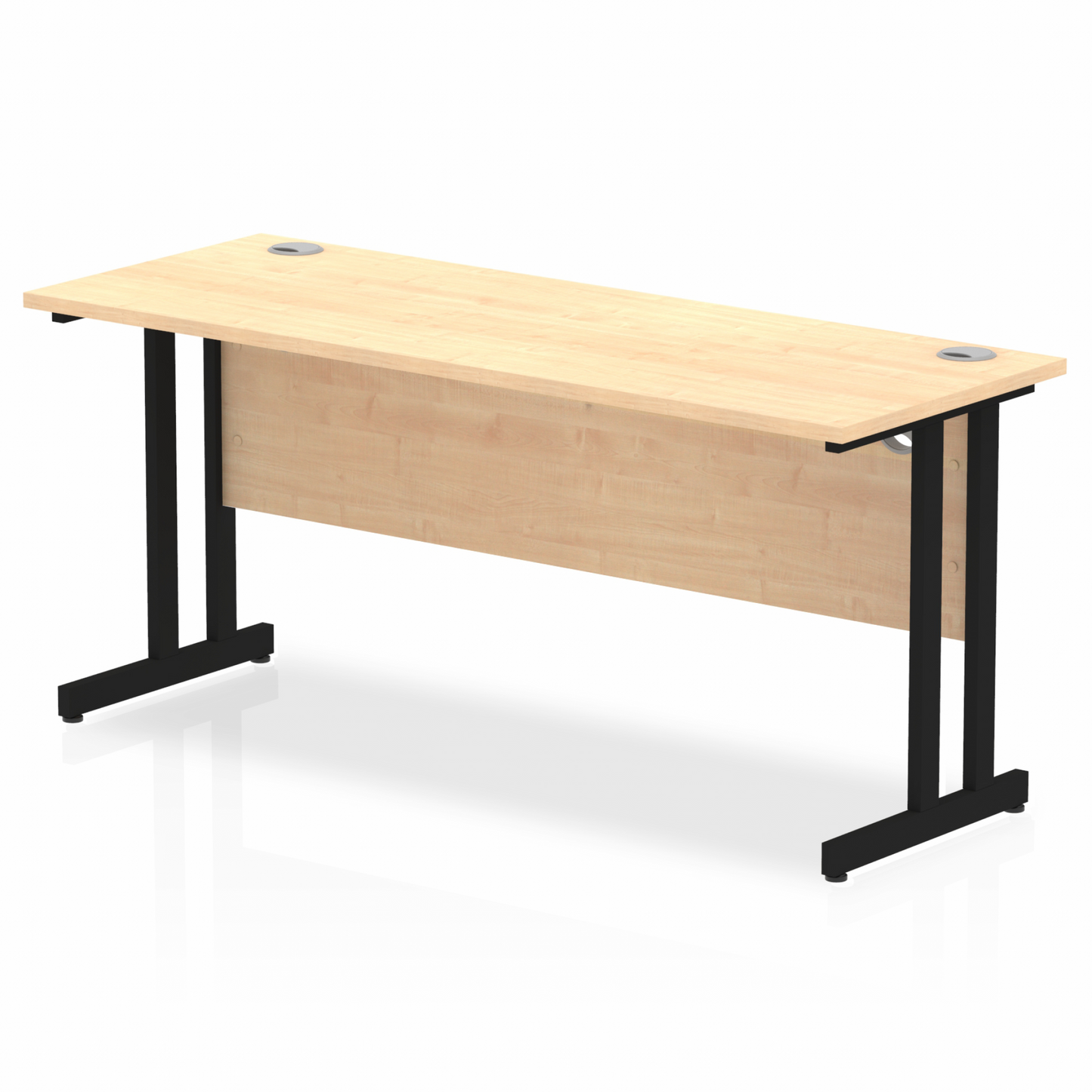 Impulse 1600x600mm Straight Desk Maple Top Black Cantilever Legs