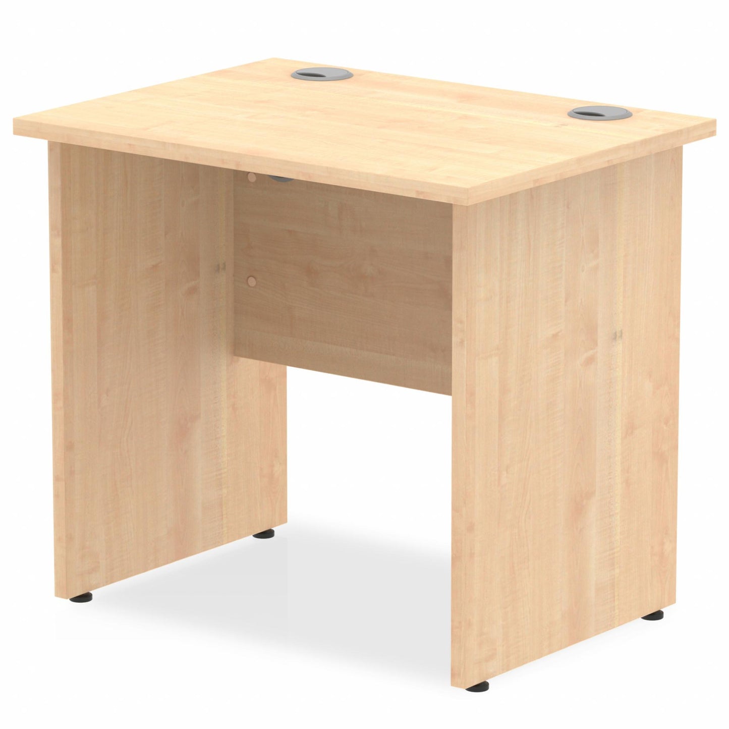 Impulse 800x600mm Straight Desk, Maple Top with Wooden Panel Legs