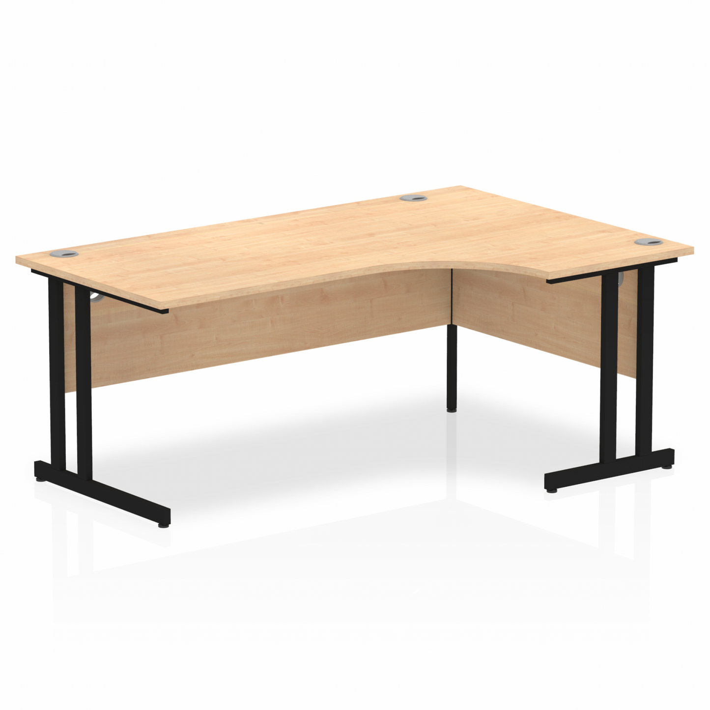 Impulse 1800mm Right Hand Curved Desk with Black Cantilever Legs Oak Ref MI003249 OE