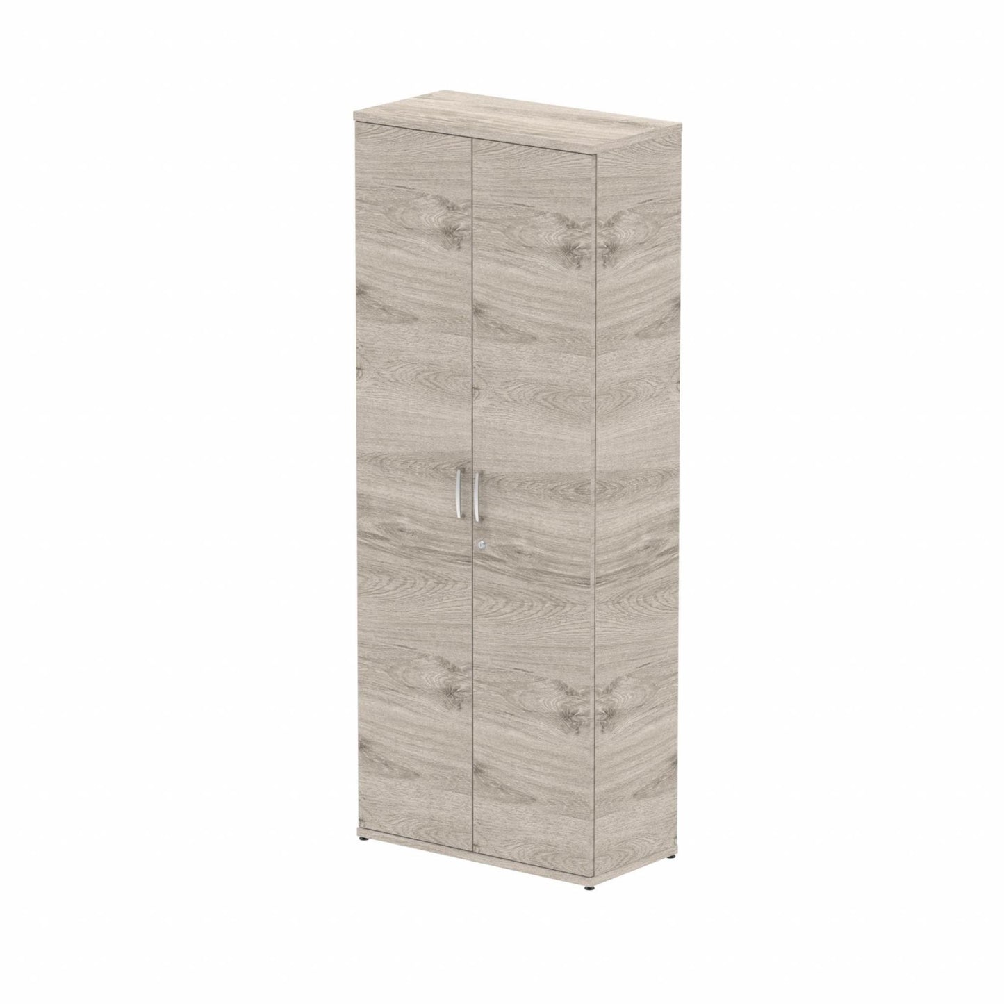 Impulse 2000mm High Cupboard with 4 Adjustable Shelves Grey Oak