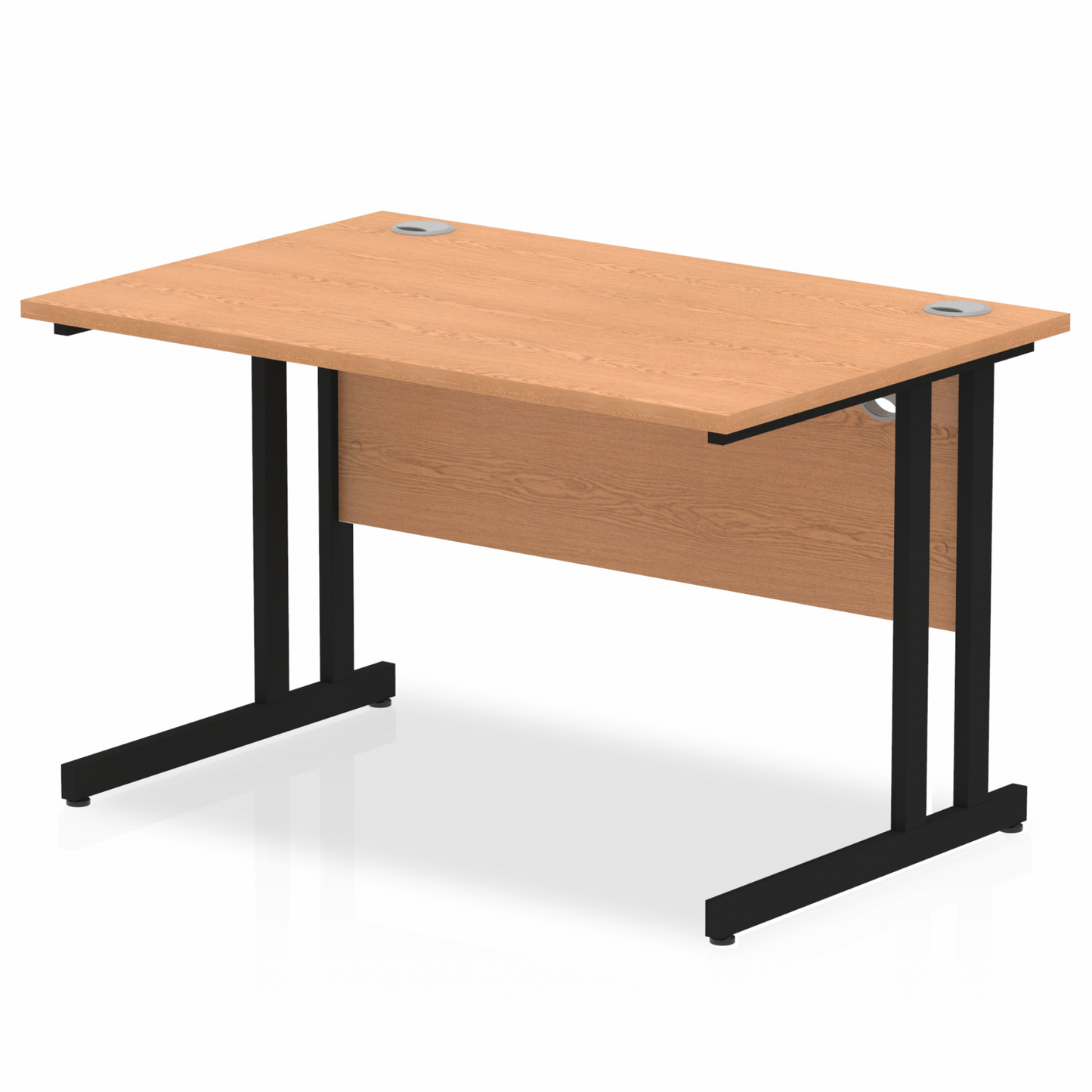 Impulse 1200mm Straight Desk with Black Cantilever Legs Oak