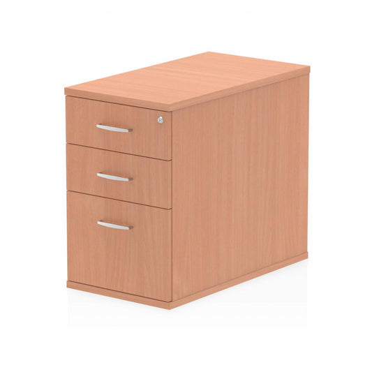 Impulse 3 Drawer 800mm Deep Desk High Pedestal Beech D.F.