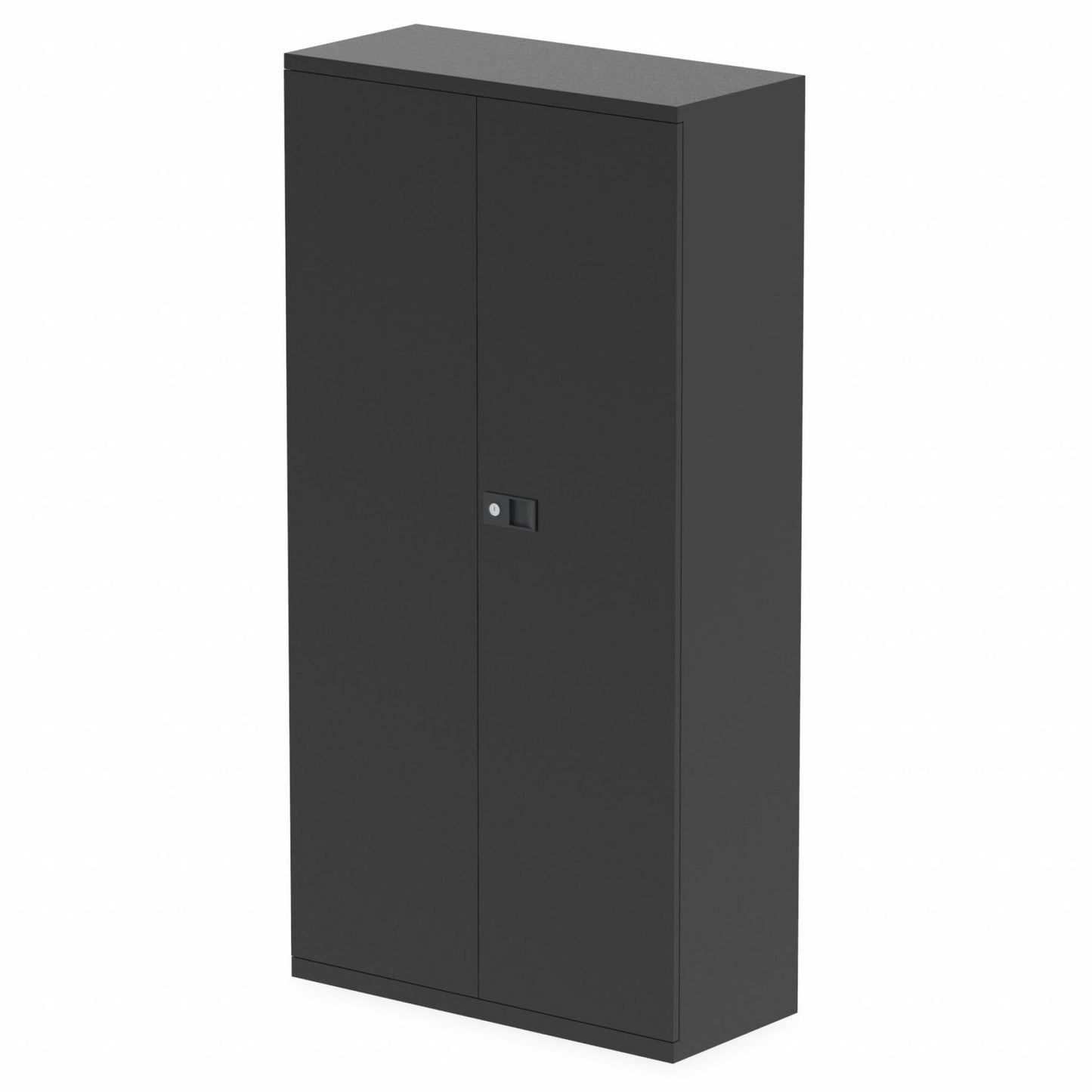 Qube by Bisley 1806mm High 2 Door Cupboard Black with 3 Shelves