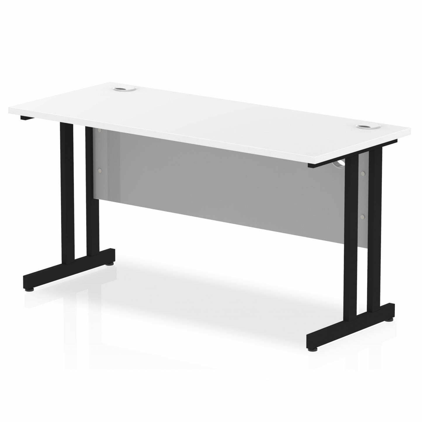 Impulse 1400x600mm Straight Desk Black Top Black Cantilever Legs