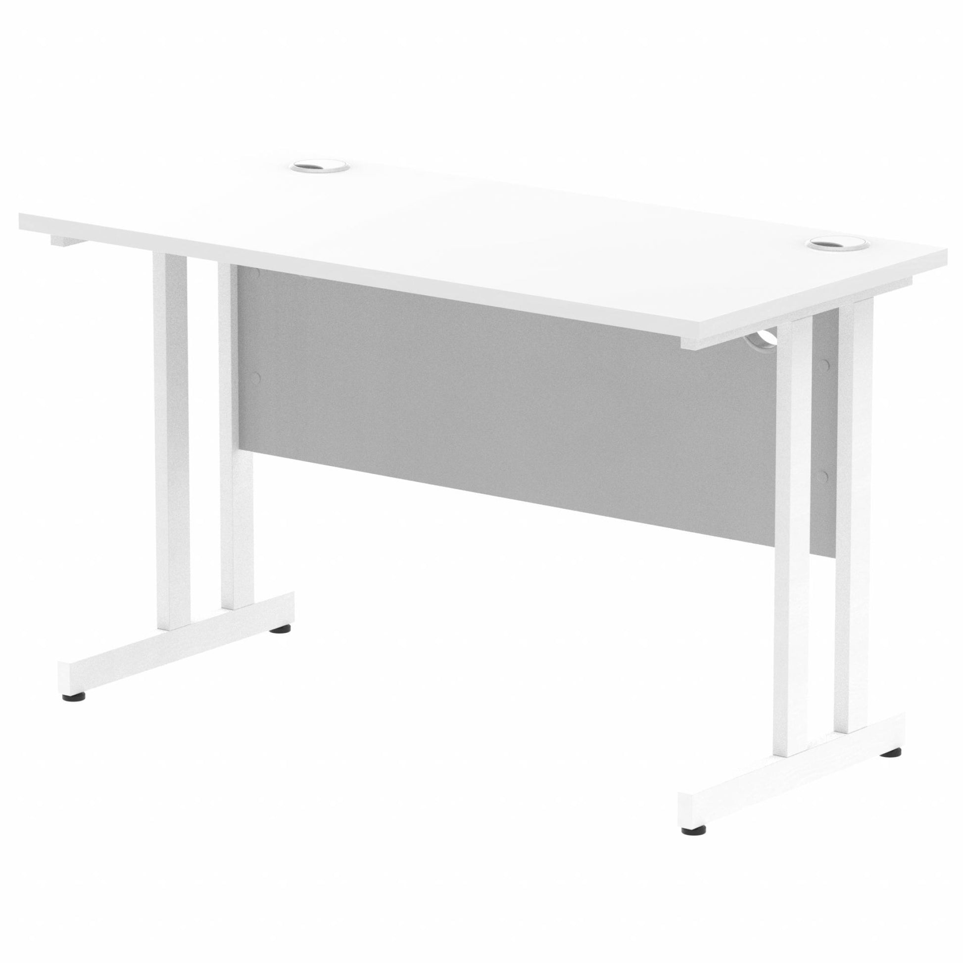 White straight desk on a white background