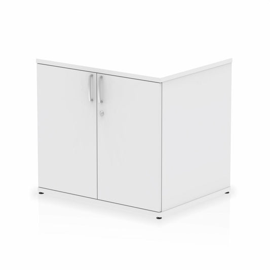 Wooden cupboard with one shelf on a white background