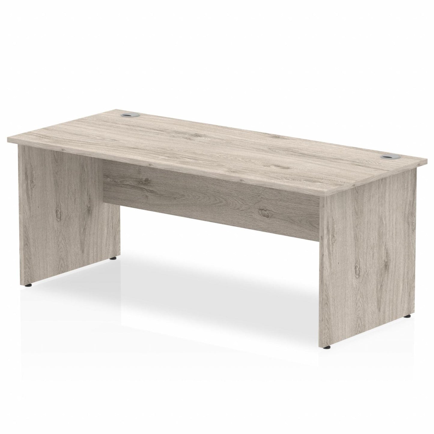 Impulse 1800x800mm Straight Desk, Grey Oak Top with Wooden Panel Legs