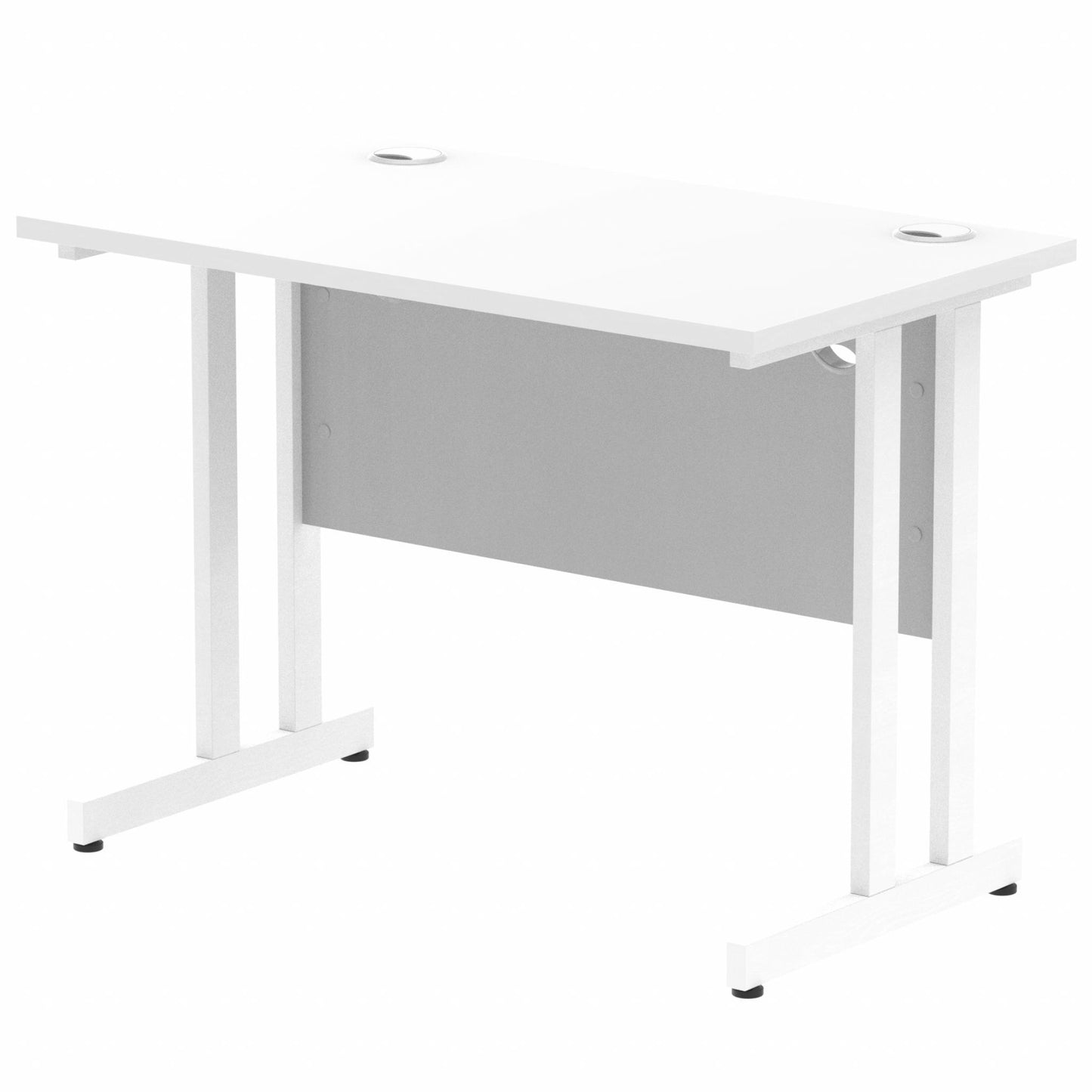 White straight desk on a white background