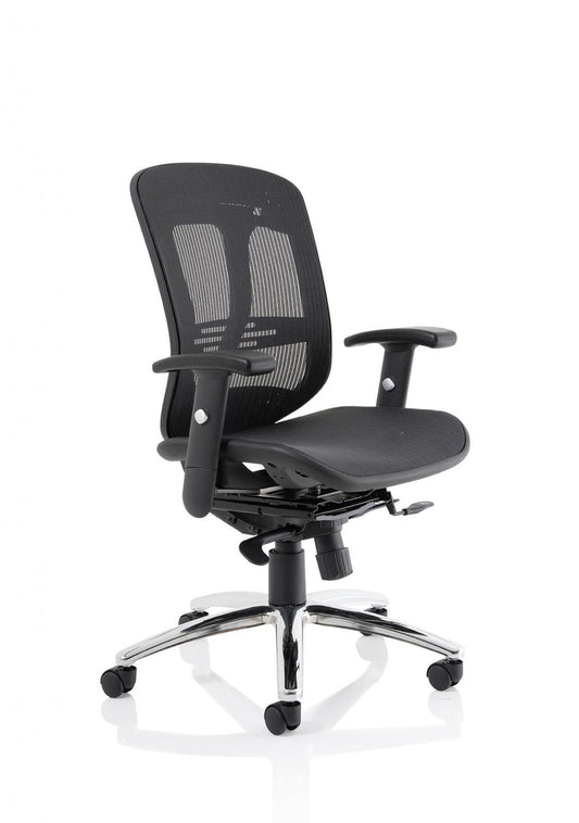 Mirage II Mesh Back Operator Chair, Height Adjustable Arms Black