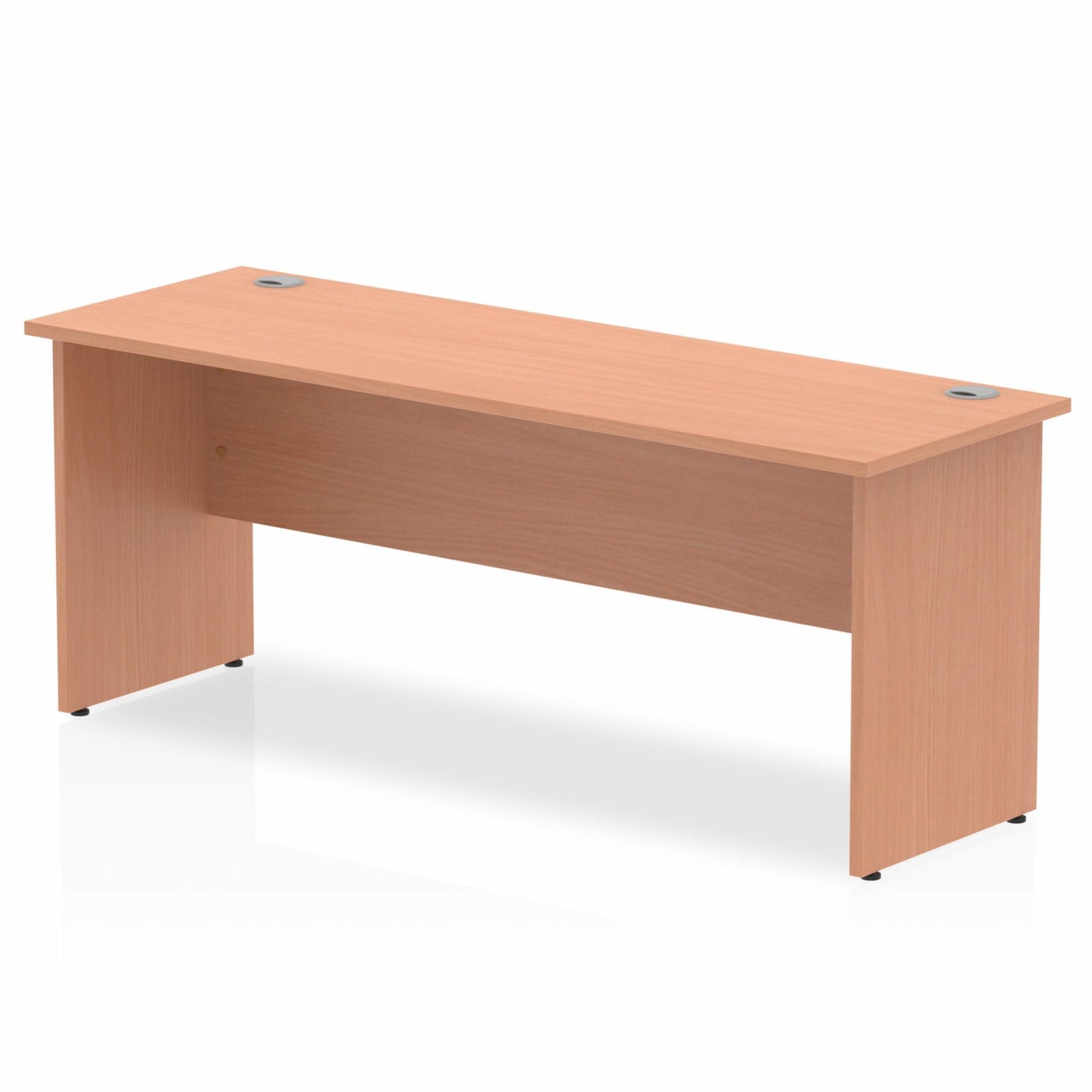 Impulse 1800x600mm Straight Desk, Beech Top with Wooden Panel Legs