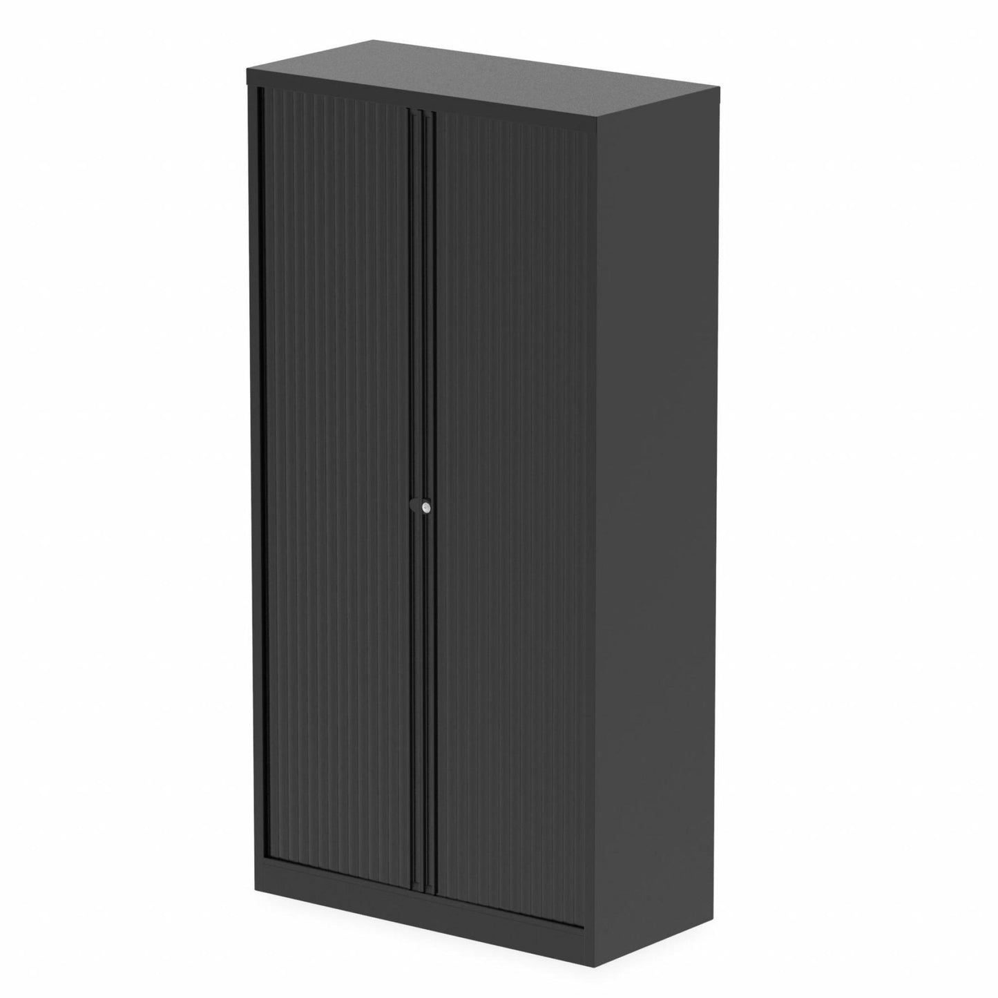 Qube by Bisley 1970mm High Tambour Cupboard Black No Shelves