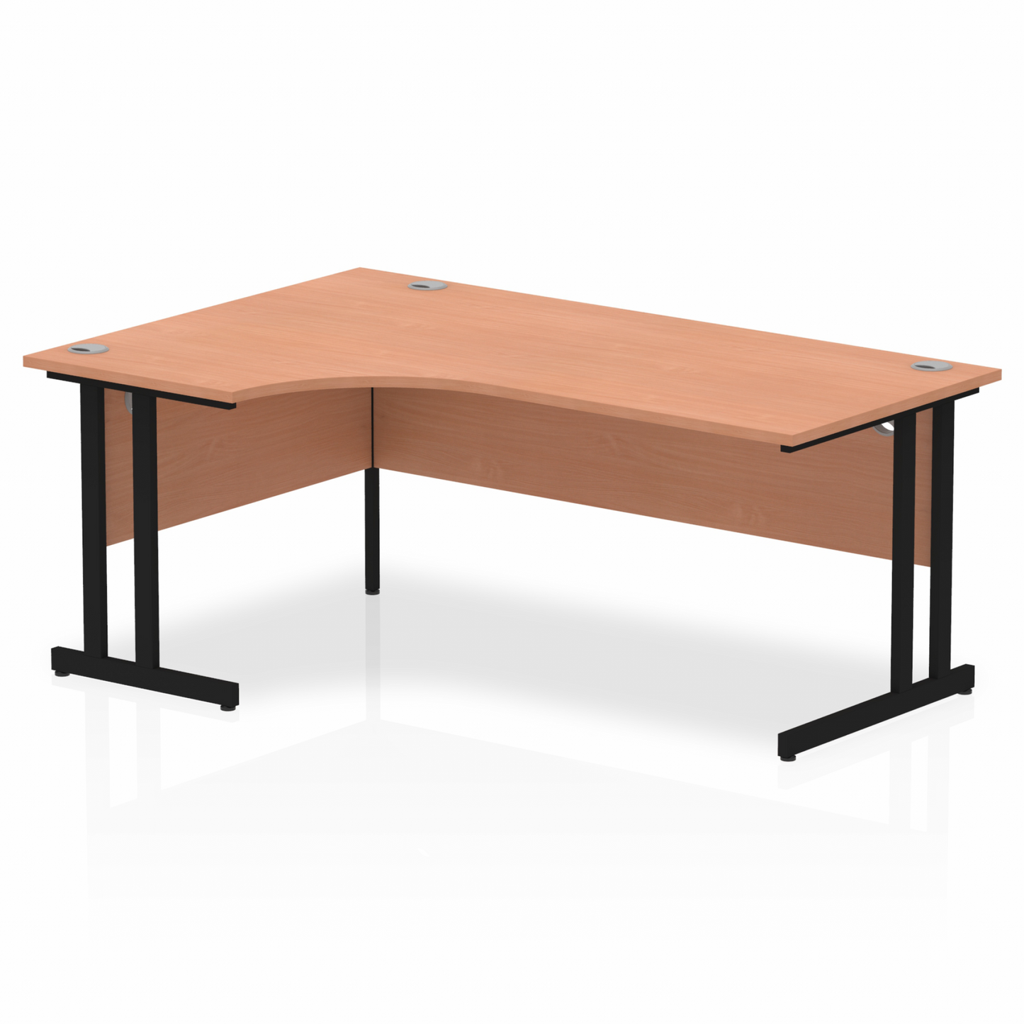 Impulse 1800mm Left Hand Curved Desk with Black Cantilever Legs Beech Ref MI003212 OE