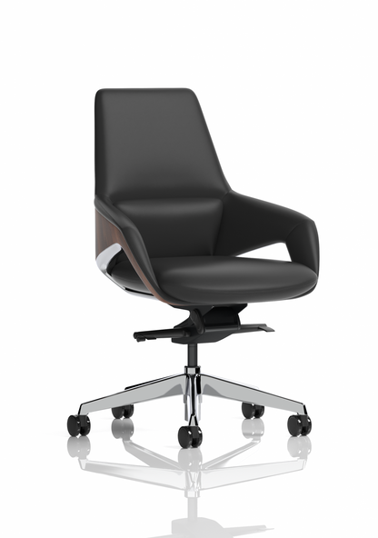 Olive High Back Executive PU Leather Office Chair with Fixed Arms Black