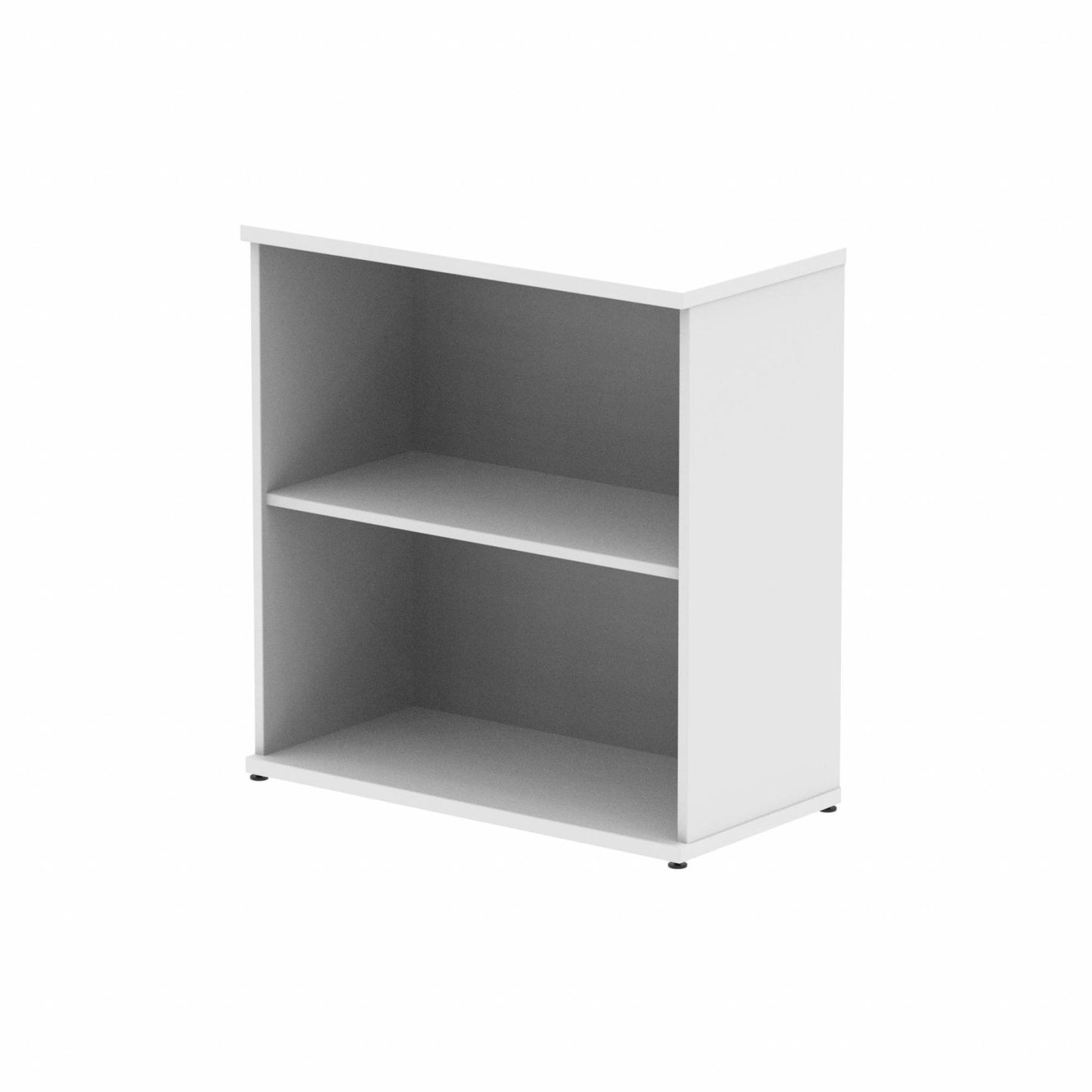 Wooden bookcase with one shelf on a white background