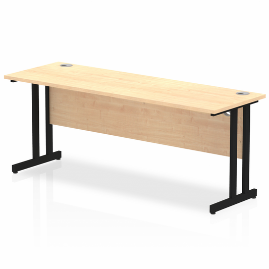 Impulse 1800x600mm Straight Desk Maple Top Black Cantilever Legs