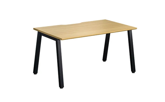 1200x800mm Single Add-on Bench Desk Light Oak Top Black Legs