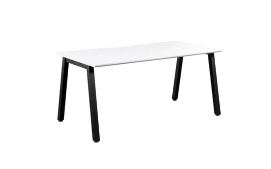 1200x800mm Single Add-on Bench Desk White Top Black Legs