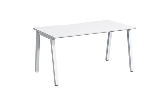 1200x800mm Single Add-on Bench Desk White Top White Legs