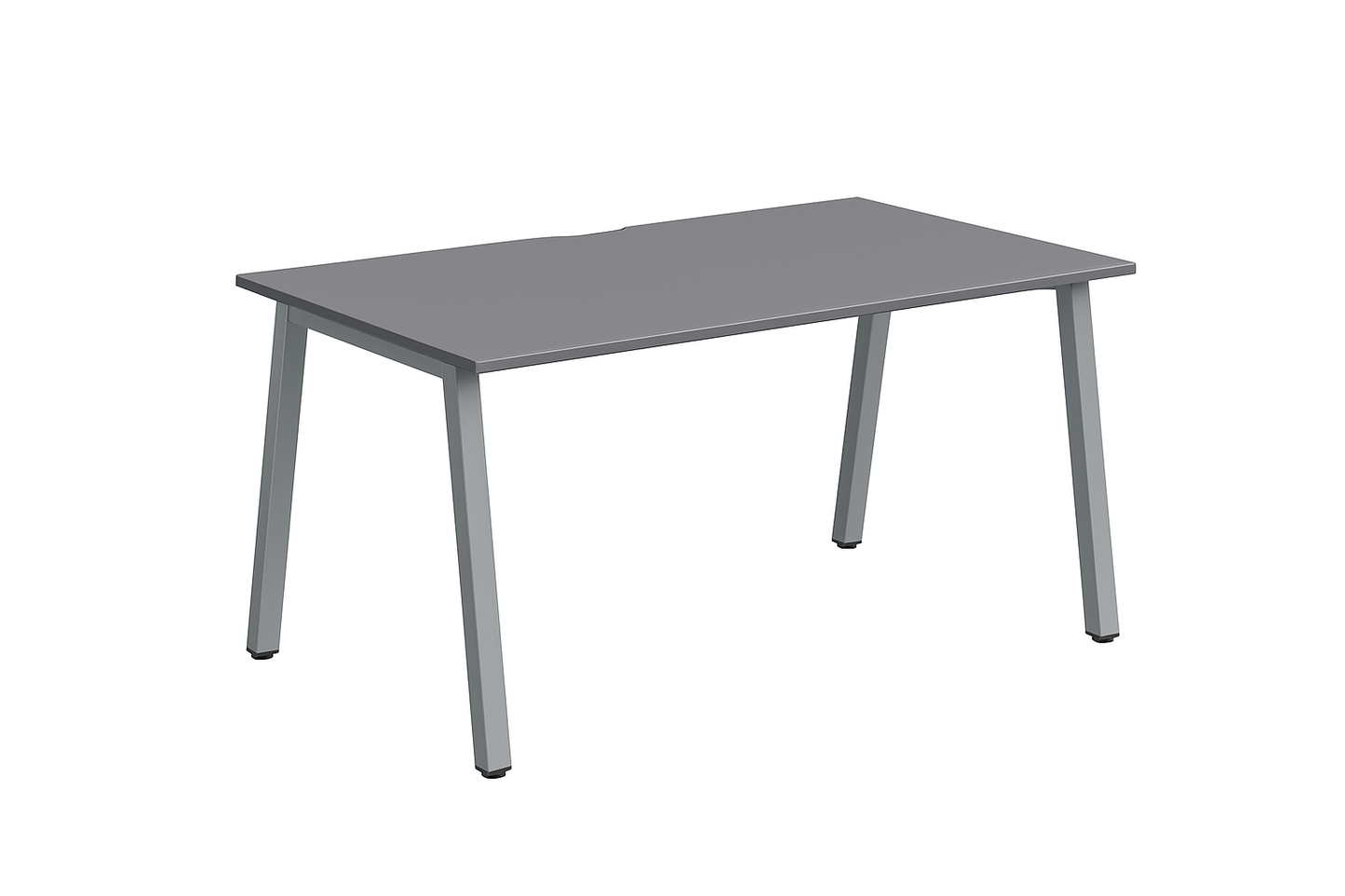 1600x800mm Single Add-on Bench Desk Graphite Top Silver Legs
