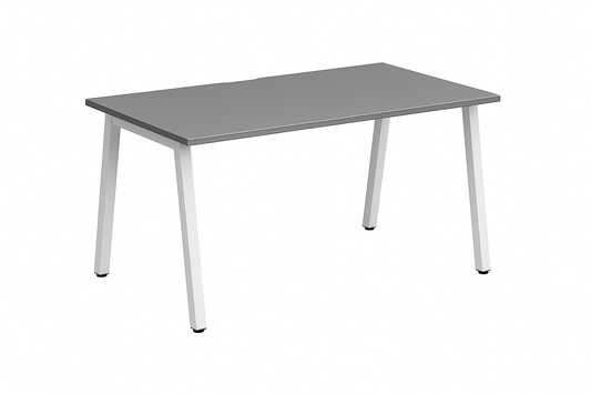 1200x800mm Single Add-on Bench Desk Graphite Top White Legs