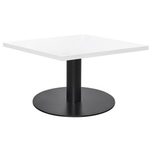 Value 600mm Square Coffee Table White Top with Black Base