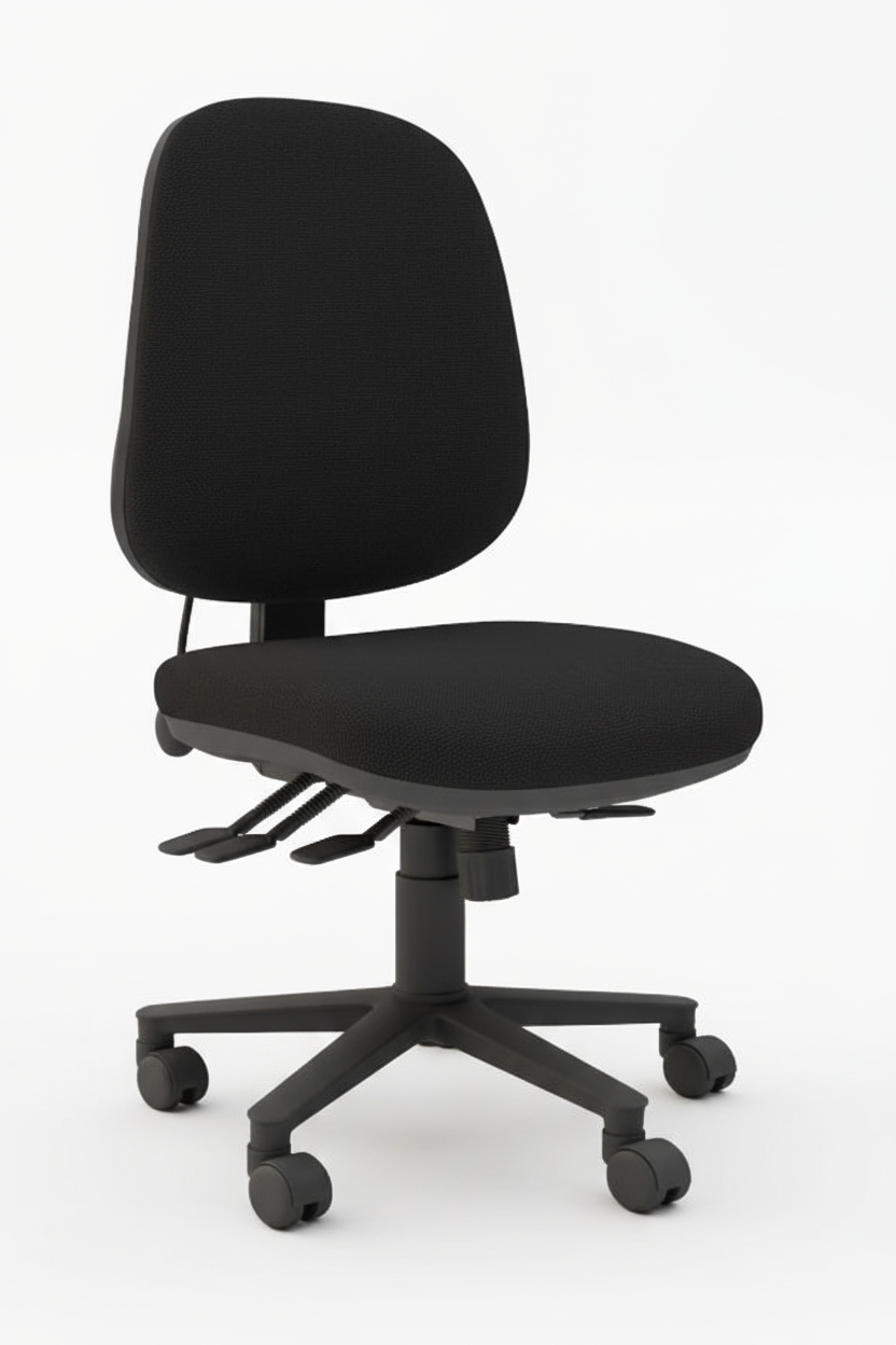 Black office chair on a white background