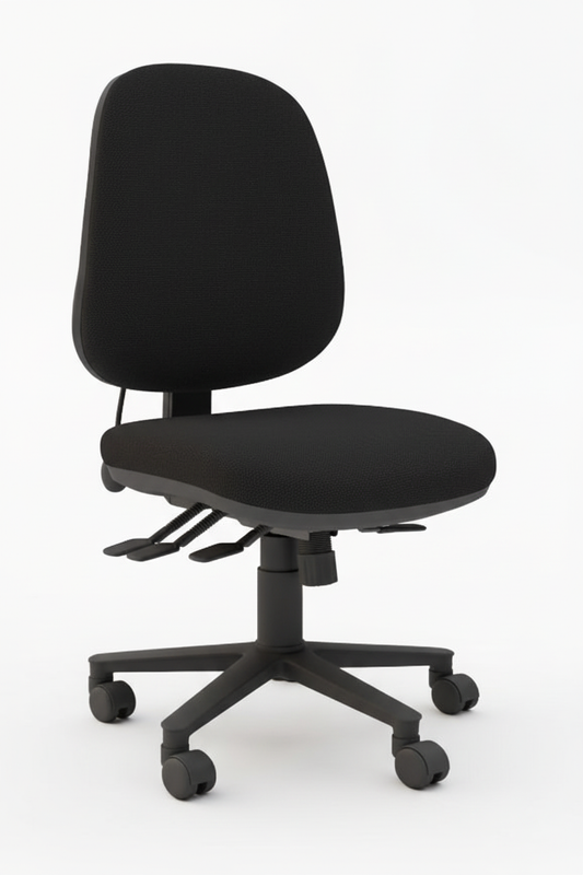 Black office chair on a white background