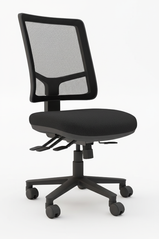 Black office chair on a white background