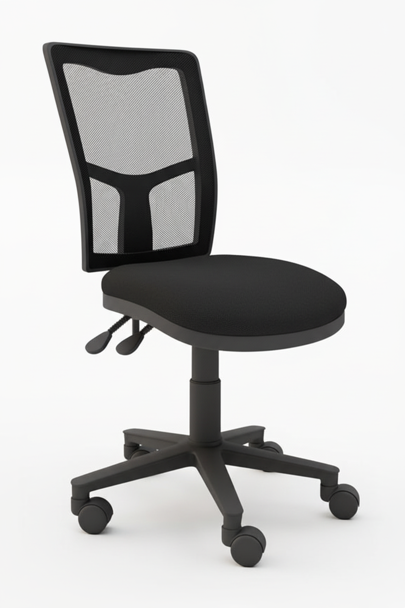 Black office chair on a white background