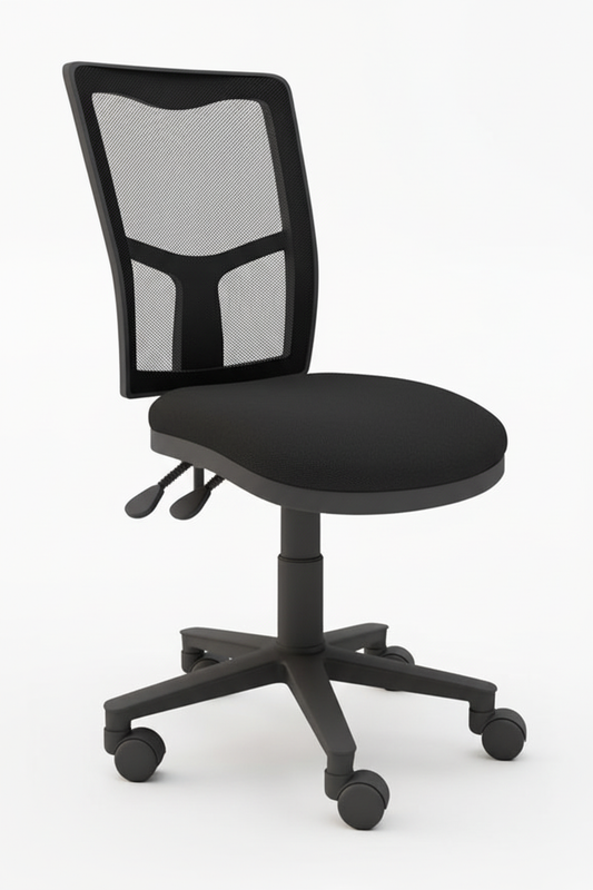 Black office chair on a white background