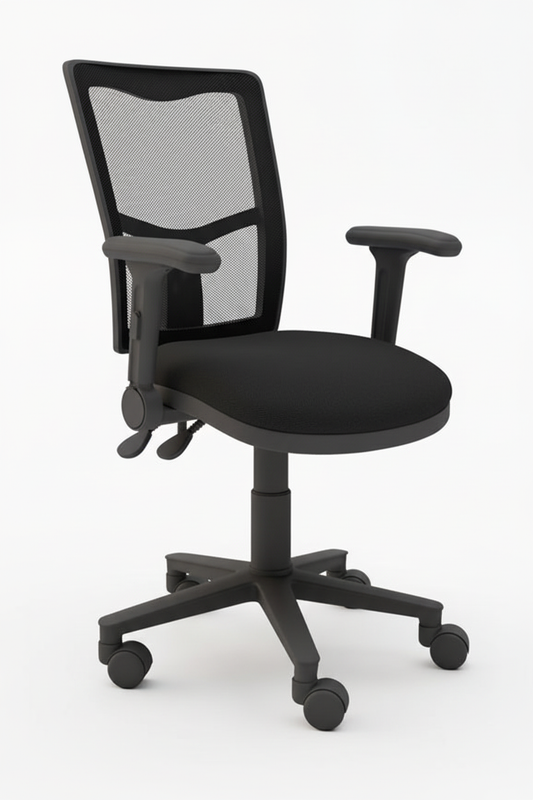 Black office chair on a white background