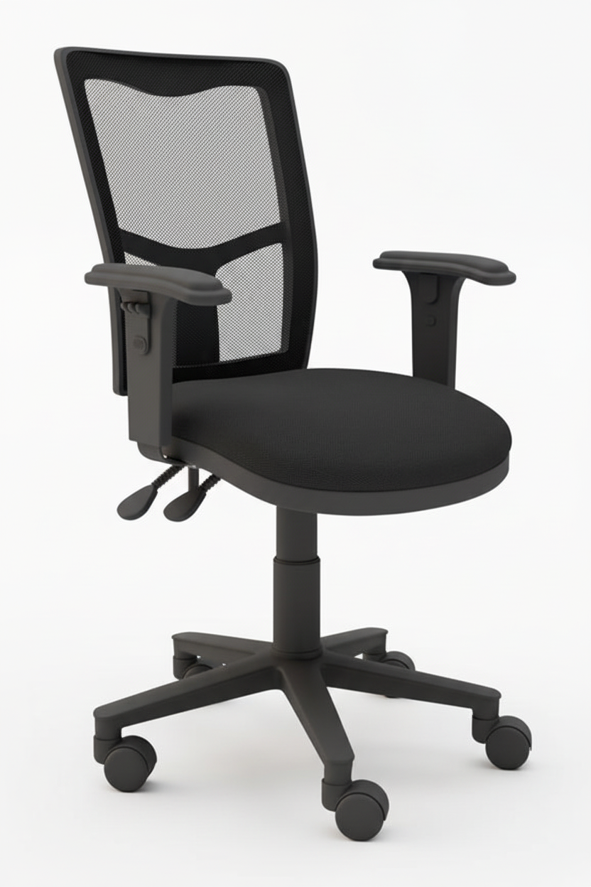 Black office chair on a white background