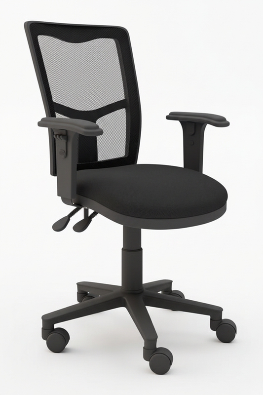 Black office chair on a white background